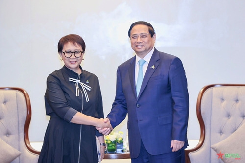 Thủ tướng Phạm Minh Chính tiếp Bộ trưởng Bộ Ngoại giao Indonesia